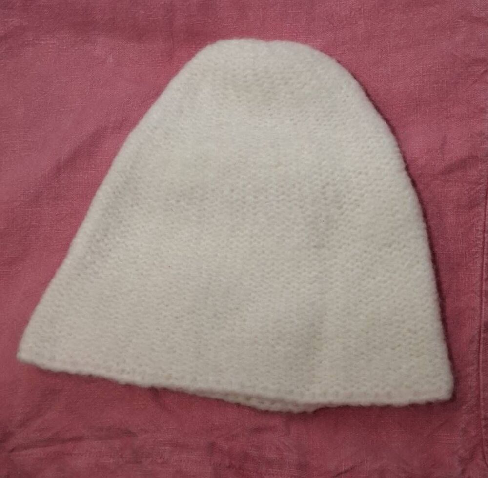 Womens lightweight alpaca knit hat cream ivory